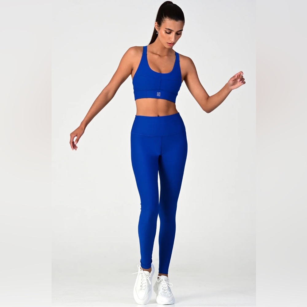 Vetchy Soho Cobalt Activewear Set XS Leggings and Small Sports Bra Like New
